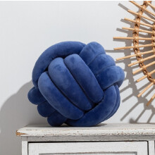(Nudo azul de 22 cm) Inyahome - Almohada redonda con nudo suave para decoración del hogar infantil