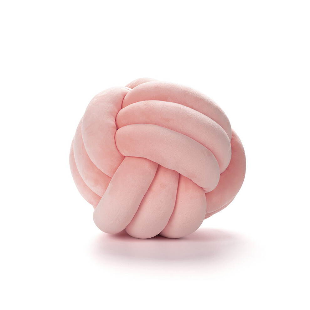 (22 Cm Knot ) Inyahome Soft Knot Ball Round Throw Pillow For Kids Home Furnishing Soft Throw Pink