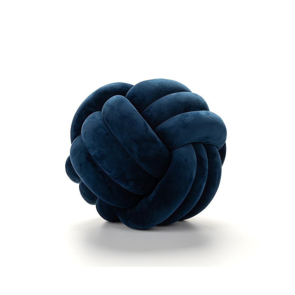 (28Cm Knot Navy )Inyahome Soft Knot Ball Round Throw Pillow For Kids Home Decor Blue