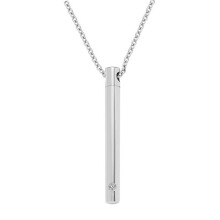 (Silver)(Silver)MySudui Memorial Pet Urn Necklace Pendant Cat Dog Openable Titanium Steel