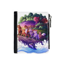 (WarriorCats - Series 2_272) PU Wallet Compact Bifold with Zipper & Multiple Card Coins Slots Black Stylish Durable Graphic Design Print for Men Women Kids Christmas Gift
