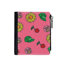 (Tyler The Creator Cherry Bomb Art_25) PU Wallet Compact Bifold with Zipper & Multiple Card Coins Slots Black Stylish Durable Graphic Design Print for Men Women Kids Christmas Gift