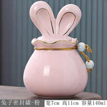 (Rose) Mascotte Lapin Bidon Lapin Maître Bidon fermé Conteneur de stockage