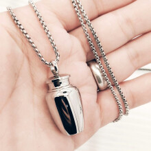 (1 pièce) (1 pièce) Collier urne pour cendres de chat urne en acier inoxydable animal de compagnie lapin