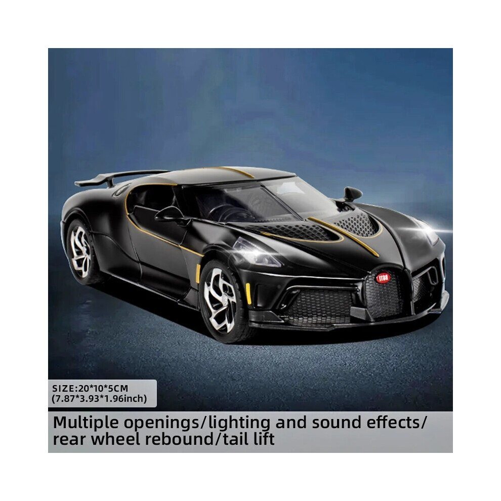 (Chiron Sport Black)1:24 Scale Pagani Koenigsegg Alloy Car Model, /Boyfriend/Birthday Gift,-image-OPC-PH7WPQ7-NEW