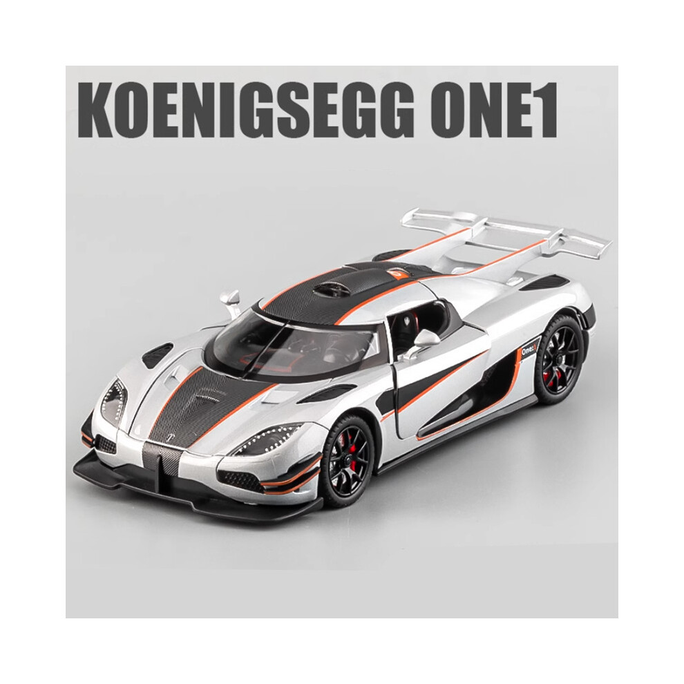 (Silvery)1:24 Koenigsegg ONE 1 Alloy Racing Car Model Diecast Metal Sports Car Model-image-OPC-PH7WPTJ-NEW