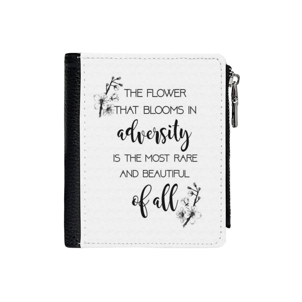 (The Flower That Blooms- Mulan_54) PU Wallet Compact Bifold with Zipper & Multiple Card Coins Slots Black Stylish Durable Graphic Design Print for Men-image-OPC-PH7WQFT-NEW