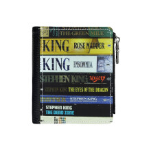 (Stephen King PB3_41) PU Wallet Compact Bifold with Zipper & Multiple Card Coins Slots Black Stylish Durable Graphic Design Print for Men Women Kids Christmas Gift