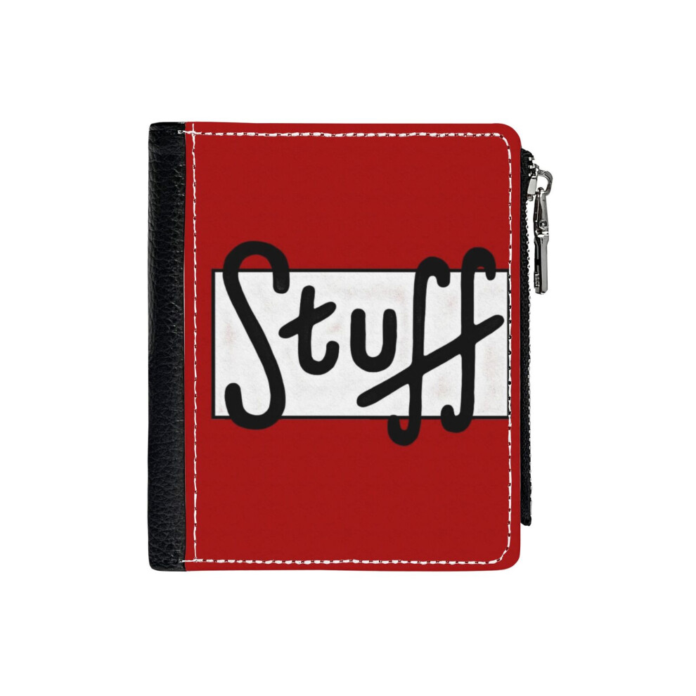 (Stuff_13) PU Wallet Compact Bifold with Zipper & Multiple Card Coins Slots Black Stylish Durable Graphic Design Print for Men Women Kids Christmas Gi-image-OPC-PH7WR2B-NEW