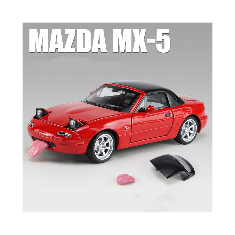 (Red) 1/32 Scale Mazda MX5 Alloy Model with Sports Car Tires Can Be Turned-image-OPC-PH7WR5K-NEW