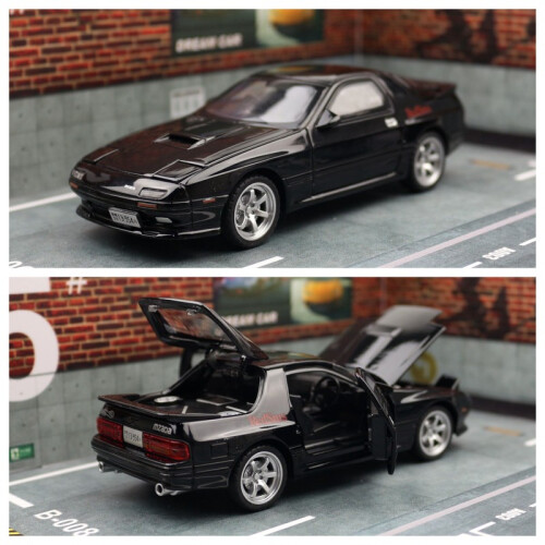 (Black)1/32 Mazda RX7 Initial D Miniature Diecast RX-7 Toy Car Model ...