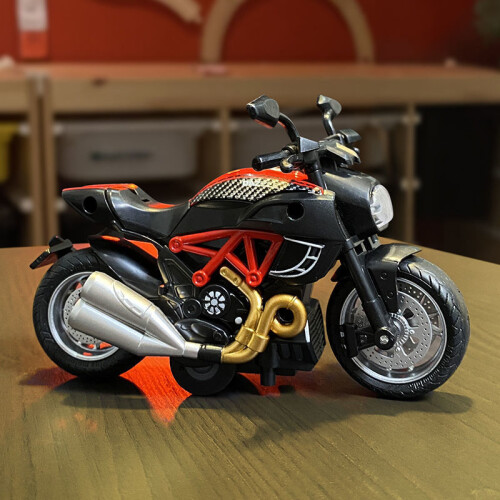 (Rood) Schaal 1:14 Legering Motorfiets Auto Model Diecast Auto met Licht Geluid Pull Back