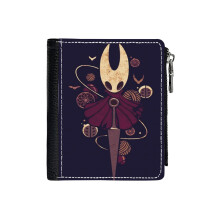(Silksong Hollow Knight Hornet Bug Videogame_92) PU Wallet Compact Bifold with Zipper & Multiple Card Coins Slots Black Stylish Durable Graphic Design Print for Men Women Kids Christmas Gift