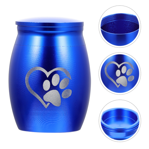 Urne pour chat en acier inoxydable (bleu)