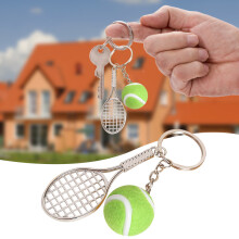 (Vert) (Vert) Porte-clés de tennis Mini équipement de sport Souvenirs de sport Pendentif en alliage