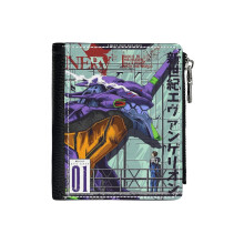 (Shinji Ikari - Evangelion_152) PU Wallet Compact Bifold with Zipper & Multiple Card Coins Slots Black Stylish Durable Graphic Design Print for Men Women Kids Christmas Gift