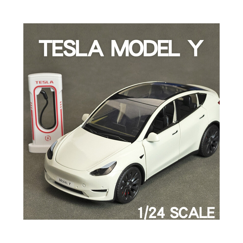 (le modèle est blanc) 1:24 Modèle Y Modèle 3 Modèle S Alliage Moulé Sous Pression Jouet Modèle De Voiture