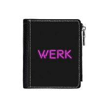 (RuPaul's Drag Race 'Werk'_21) PU Wallet Compact Bifold with Zipper & Multiple Card Coins Slots Black Stylish Durable Graphic Design Print for Men Women Kids Christmas Gift