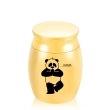 (Or 30x40mm) (Or 30x40mm) Urne funéraire Panda en acier titane Porte-cendres Mini commémoratif