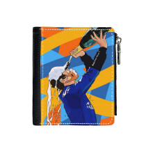 (Lando Norris Colourful Austria Podium_139) PU Wallet Compact Bifold with Zipper & Multiple Card Coins Slots Black Stylish Durable Graphic Design Print for Men Women Kids Christmas Gift