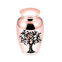 (Or rose 70x45mm) (Or rose 70X45mm) Urnes Arbre de vie pour cendres humaines Urnes funéraires Mini mémorial