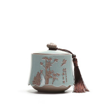 (450ML)(450ML) Urne funéraire pour animaux de compagnie de style chinois Urne funéraire en céramique