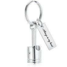 (Porte-clés) Lot de 2 pièces de voiture Bijoux de crémation Collier d'urne à piston Porte-clés d'urne