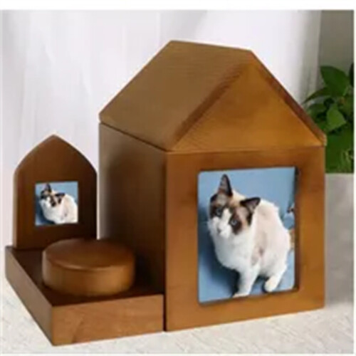 (Petite table d'appoint) (Petite table d'appoint) Urne en bois massif pour animaux Urne commémorative 1