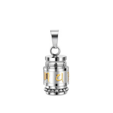 (Pendentif Argent) (Pendentif Argent) Urne pour animaux de compagnie en acier inoxydable Collier de