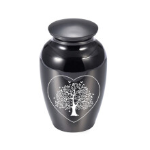 (Noir 70x45mm) (Noir 70X45mm) Urnes Arbre de Vie pour cendres humaines Belles urnes commémoratives Mini
