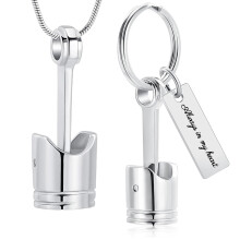 (2 pièces) (2 pièces) 2 pièces Pièces de voiture Bijoux de crémation Collier d'urne à piston Porte-clés
