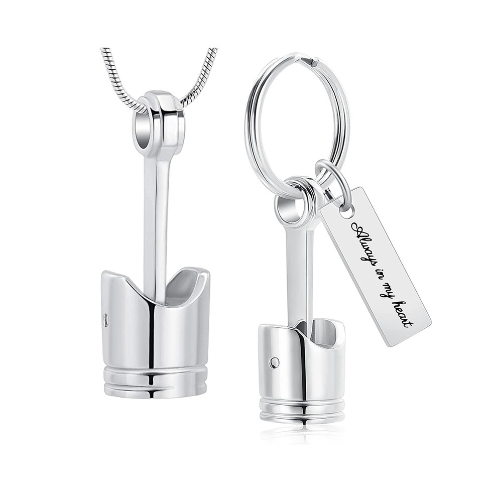 (2 Pezzi) (2 Pezzi) 2 Pezzi Ricambi Auto Gioielli Per Cremazione Urna Con Stantuffo Collana Urna Portachiavi