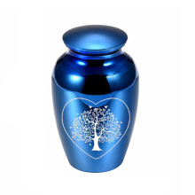 (Bleu 70x45mm) (Bleu 70X45mm) Urnes Arbre de Vie pour cendres humaines Belles urnes commémoratives Mini