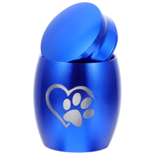 Urne funéraire en acier inoxydable pour animaux de compagnie (bleu)