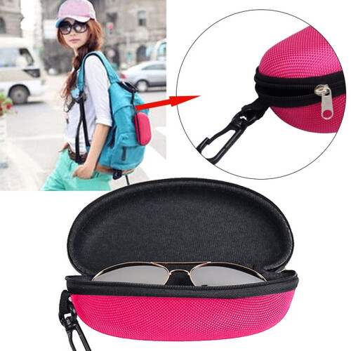 (Bleu) Étui à fermeture éclair pour verre Valise portable à fermeture éclair pour étuis rigides 2