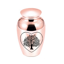 (Rose Gold 70x45mm)(Rose Gold 70X45mm)Elämänpuu-uurnat ihmistuhkalle Kauniit muisto-uurnat Mini-alumiinia