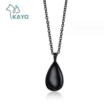 (noir)(noir) Collier urne en forme de cœur pour cendres Mémorial Mémorial Pendentif commémoratif Larme