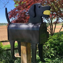 (Noir 26 cm x 10 cm x 30 cm) (Noir 26 cm x 10 cm x 30 cm) Boîte aux lettres en forme d'animal de jardin