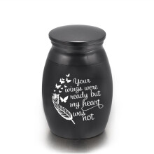 (Urne noire C) (Urne noire C) Petites urnes funéraires pour cendres Mini urnes funéraires en alliage