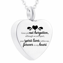 Collier urne funéraire en forme de cœur pour femme et homme