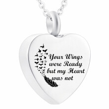 (Collier urne pour cendres 14) (Collier urne pour cendres 14) Bijoux de crémation en forme de cœur pour