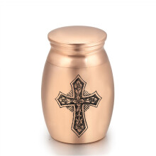 (Rose Gold 16x25mm)(Rose Gold 16x25mm) Grace alumiiniseoksesta Cross Adult pieni polttohautausuurna