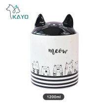 (1200 ml)(1200 ml) Suloiset kissan uurnat, joissa korvat, kosteudenkestävät, keraamista materiaalia,
