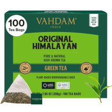 VAHDAM, Himalayan T? Verde (100 Piramidales Bolsitas De T?) 100% Pura Y Natural | Envasado Fresco En La India | Caliente, Fr?o O Como Kombucha