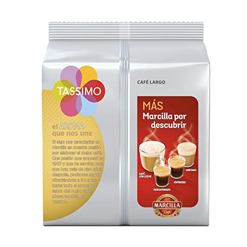 Tassimo Tassimo C?psulas de Caf? Marcilla Largo| 80 C?psulas Compatibles con Cafetera Tassimo - 5PACK 1