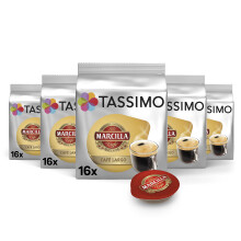 Tassimo C?psulas de Caf? Marcilla Largo| 80 C?psulas Compatibles con Cafetera Tassimo - 5PACK
