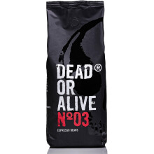DEAD OR ALIVE Espresso No3 - Caf? en grano - Mezcla Italiana extra fuerte - Pura Robusta, la Mejor Crema - Cafe natural para maquina espresso y supera