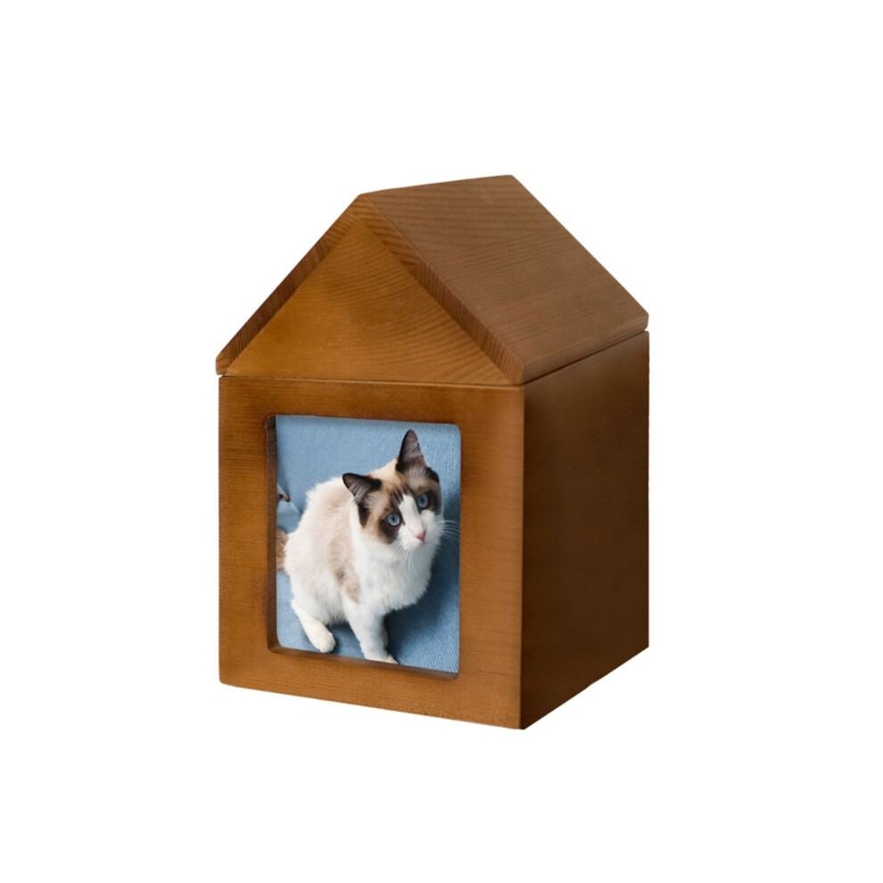 (Petite Maison) Urnes funéraires pour animaux de compagnie avec cadre photo Boîte à urne funéraire