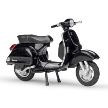 (Zwart (doos) 1:18 2016 VESPA PX 125 lichtmetalen gegoten motorfietsmodel flexibele wielen