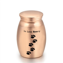 (Oro rosa 16 x 25 mm) (Oro rosa 16 x 25 mm) Urnas de cremación Pet Paw de 5 colores, urnas conmemorativas